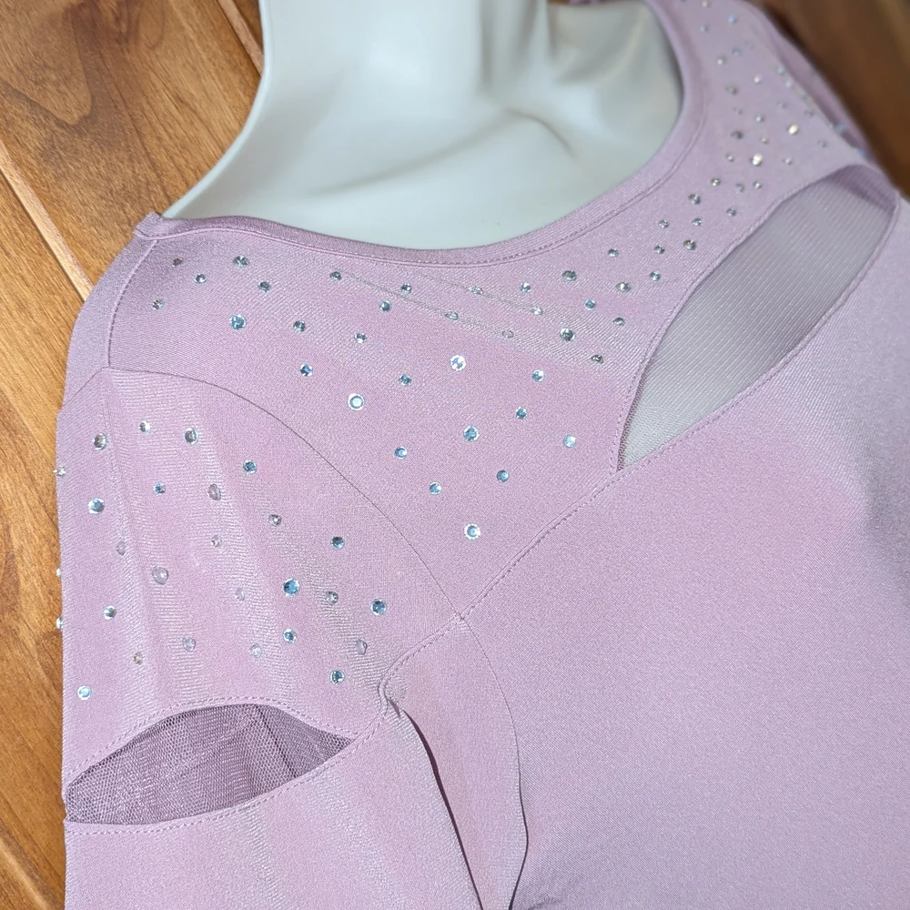 Belldini Purple‎ Tunic Asymmetrical Cutout